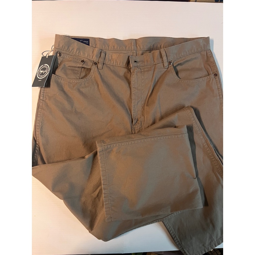 Coastal Cotton Mens Pima Cotton Canvas 5-Pocket Pants Khaki Brown